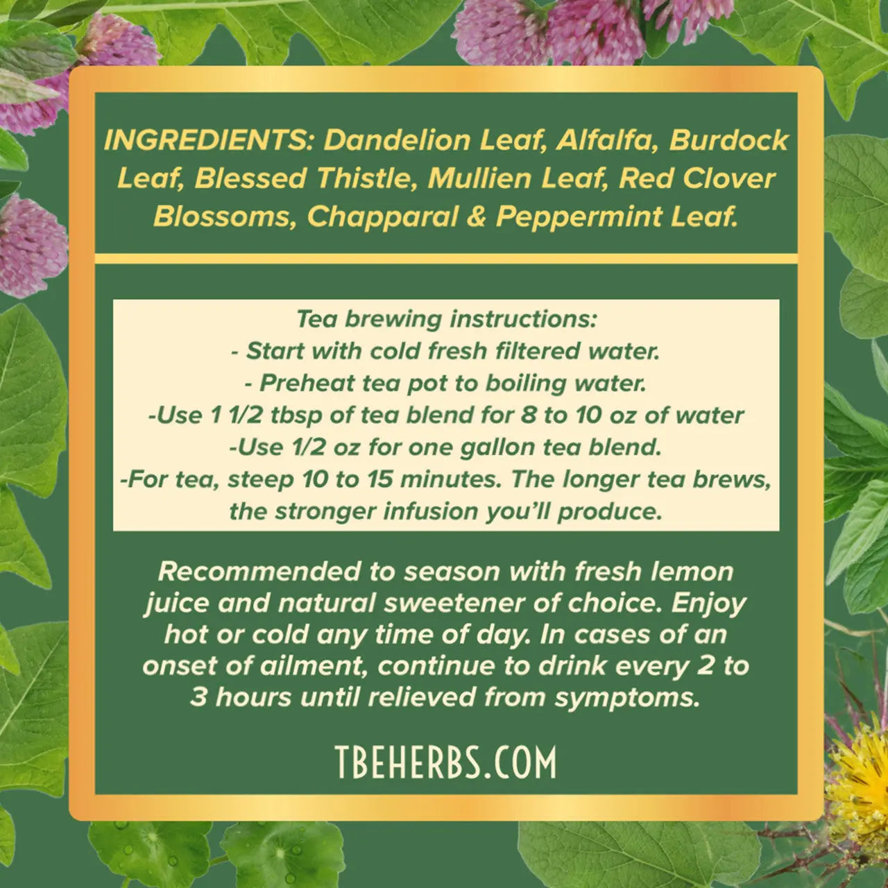 TBE Herbs Total Body Enhancement Herbs - Total Body Detox - Tea Blend