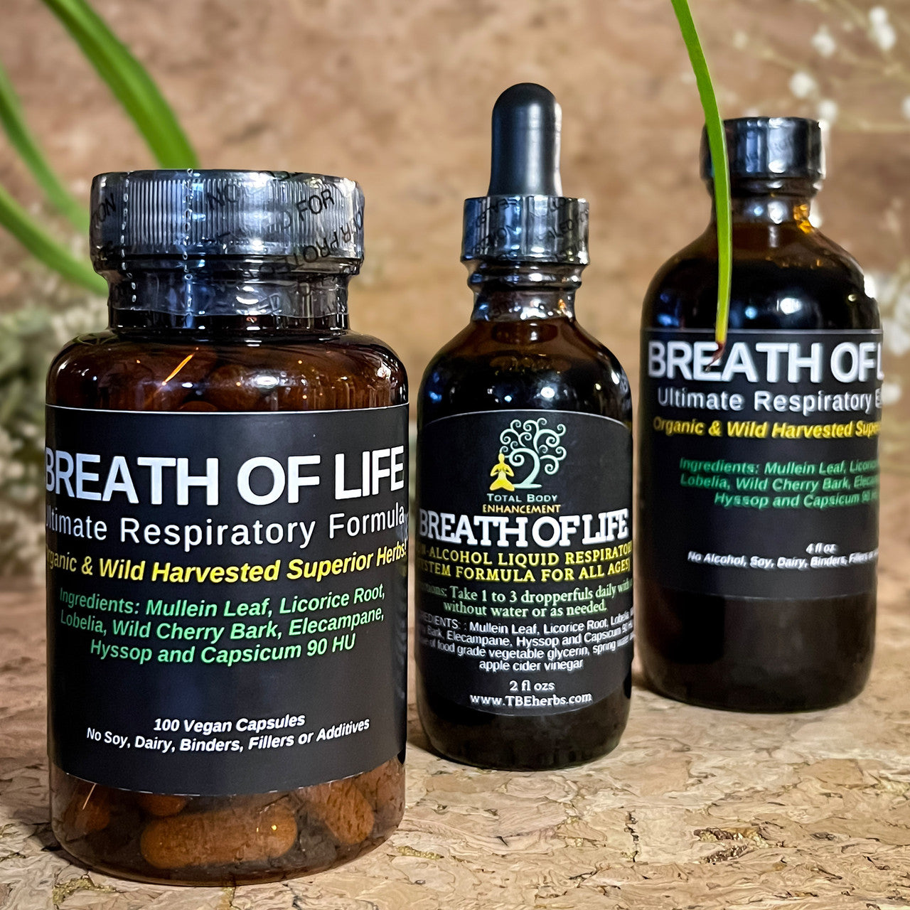 TBE Herbs Total Body Enhancement Herbs - Breath of Life 100 Vegan Capsules