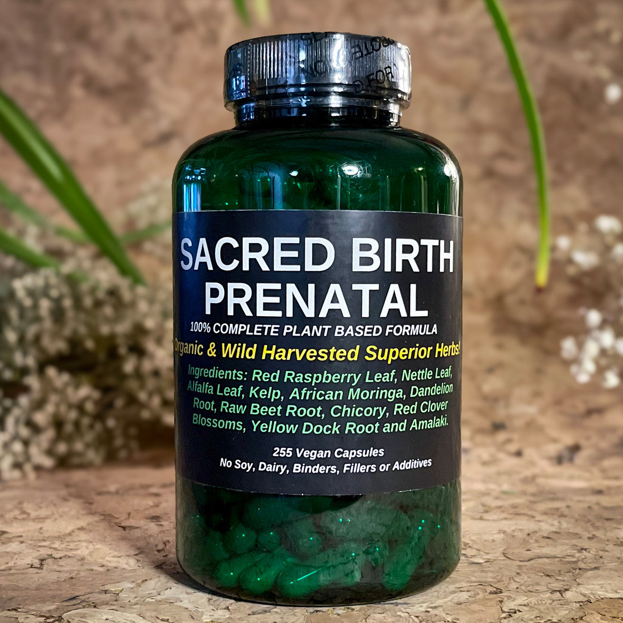 TBE Herbs Total Body Enhancement Herbs - Sacred Birth Prenatal Formula - 255 Vegan Capsules