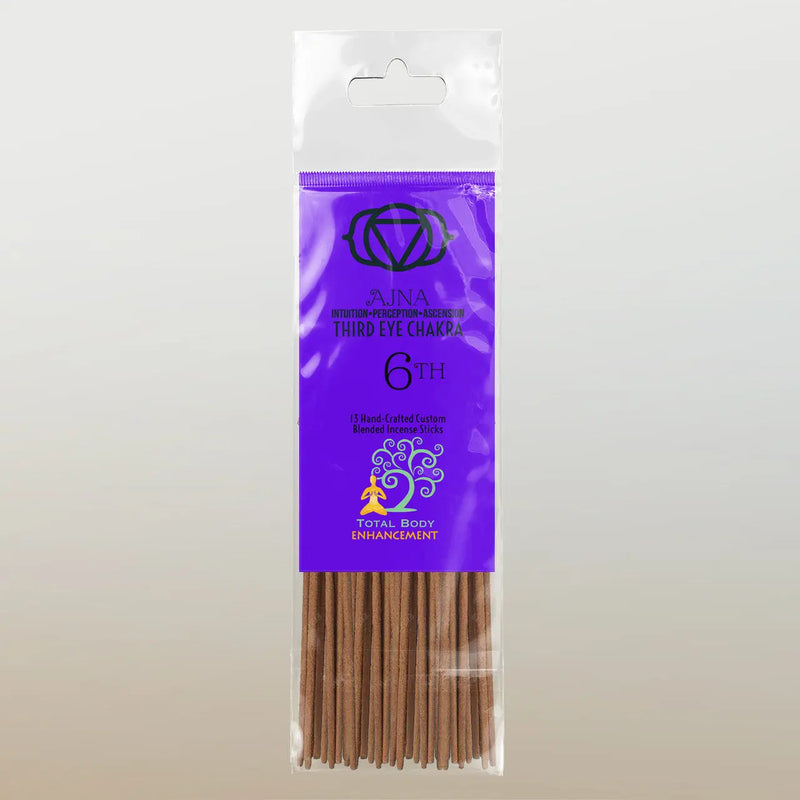 TBE Herbs Total Body Enhancement Herbs - Ajna (Third Eye) 6th Chakra Incense Sticks 13 handmade blended sticks