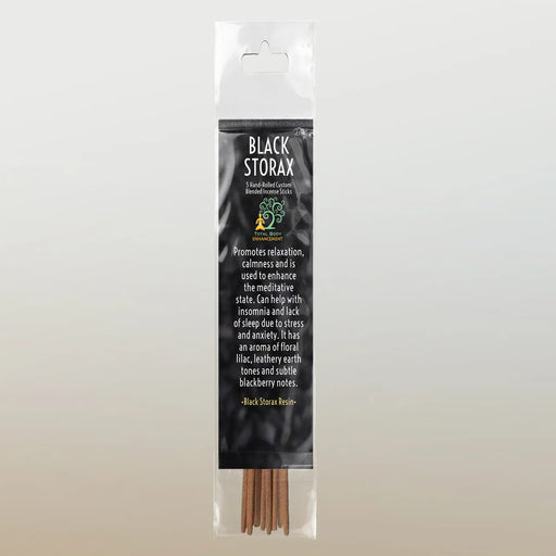 TBE Herbs Total Body Enhancement Herbs - Black Storax Resin Incense Sticks 5 handmade blended sticks