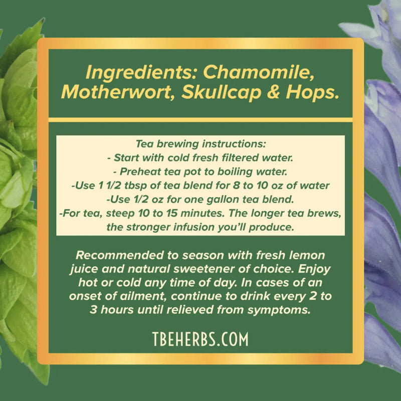 TBE Herbs Total Body Enhancement Herbs - Calming Tea for New Mothers - 2 ounces