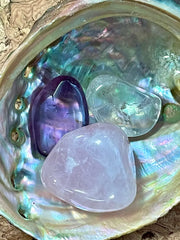 Amethyst, Clear Quartz and Rose Quartz - Elements of Ritual Kit with Yeye Luisah Teish