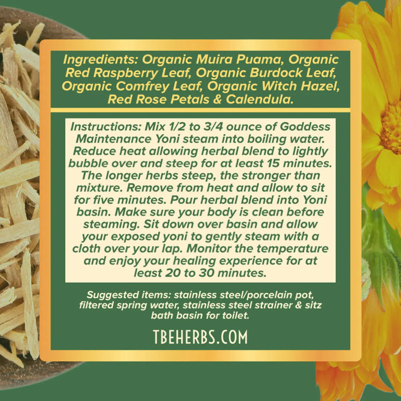TBE Herbs Total Body Enhancement Herbs - Goddess Maintenance Yoni Steam