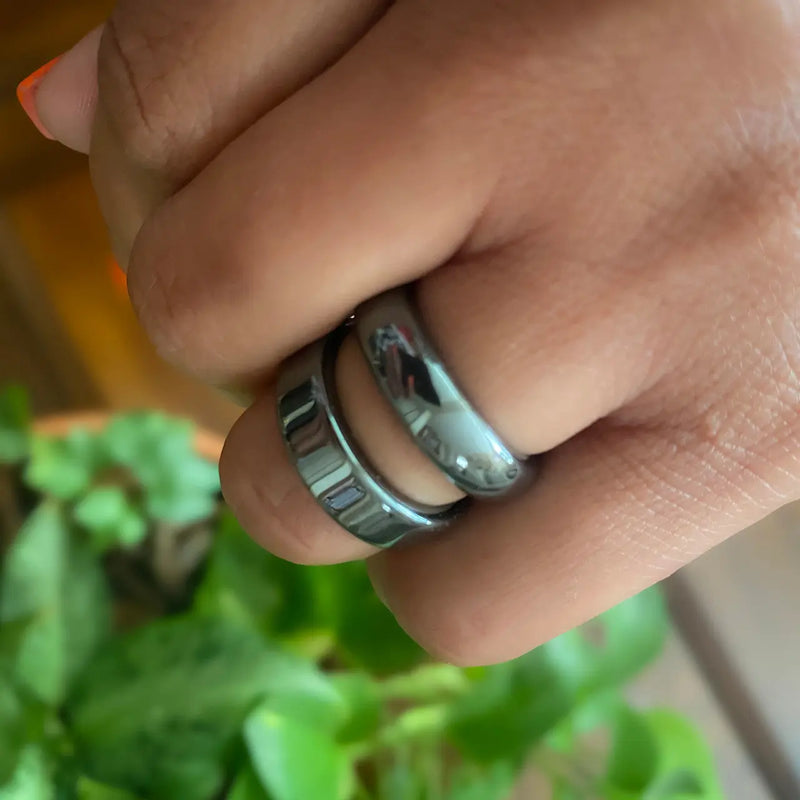 Total Body Enhancement Herbs - Hematite Flat Ring - 6mm 