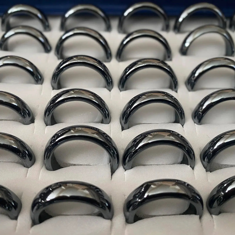 Total Body Enhancement Herbs - Hematite Flat Ring - 6mm Domed