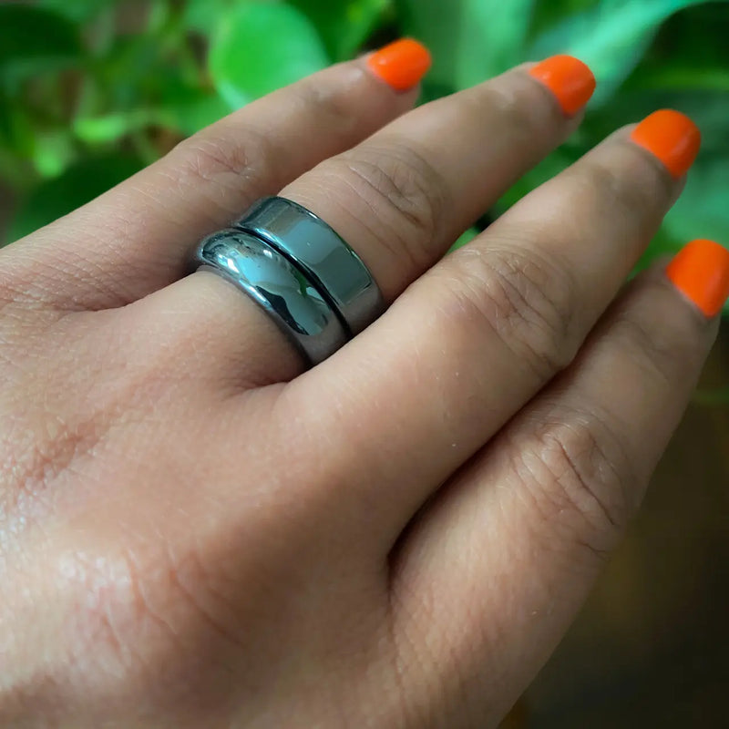 Total Body Enhancement Herbs - Hematite Flat Ring - 6mm 