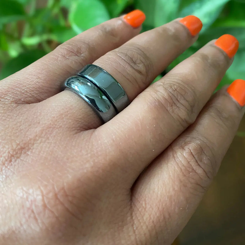 Total Body Enhancement Herbs - Hematite Flat Ring - 6mm 