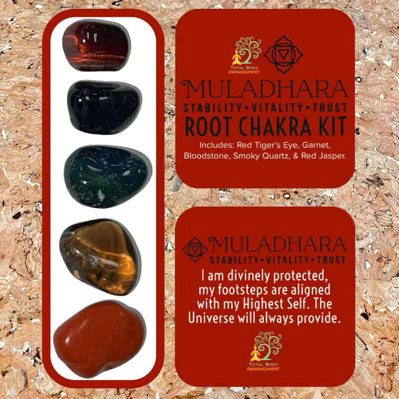 TBE Herbs Total Body Enhancement Herbs - Muladhara (Root) 1st Chakra Kit Stones