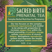 TBE Herbs Total Body Enhancement Herbs - Sacred Birth Prenatal Tea Blend - 2 ounces
