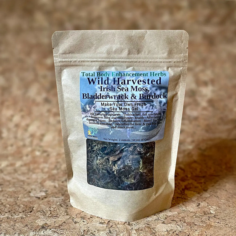 Total Body Enhancement Herbs - Sea Moss, Bladderwrack & Burdock - Wild Harvested