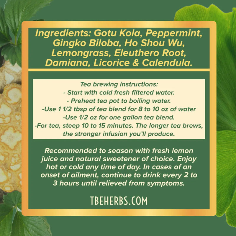 TBE Herbs Total Body Enhancement Herbs - Smart Head Herbal Blend - 2 ounces