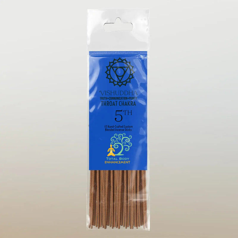 TBE Herbs Total Body Enhancement Herbs - Vishuddha (Throat) 5th Chakra Incense Sticks 13 handmade blended sticks