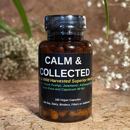 TBE Herbs Calm and Collected  100 Vegan Capsules - Mood Uplifting Formula
