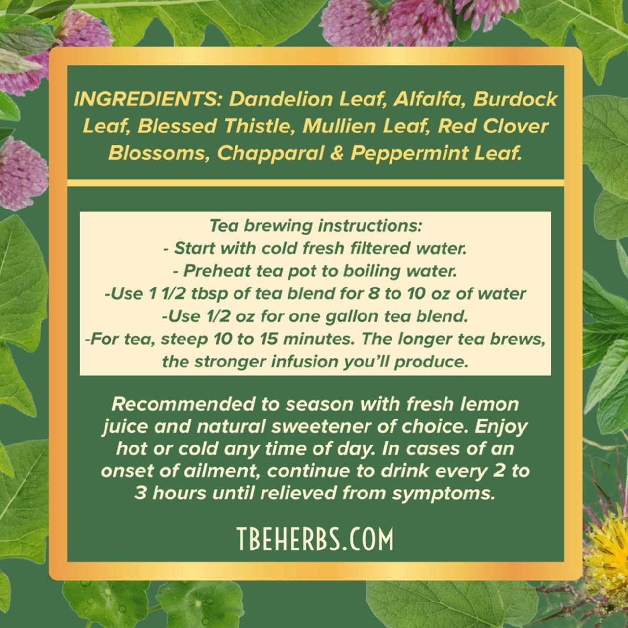 TBE Herbs Total Body Enhancement Herbs - Total Body Detox - Tea Blend